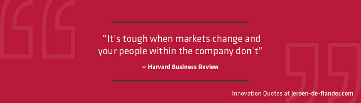 Innovation Quotes - It's tough when markets change and your people within the company don't - Harvard Business Review
